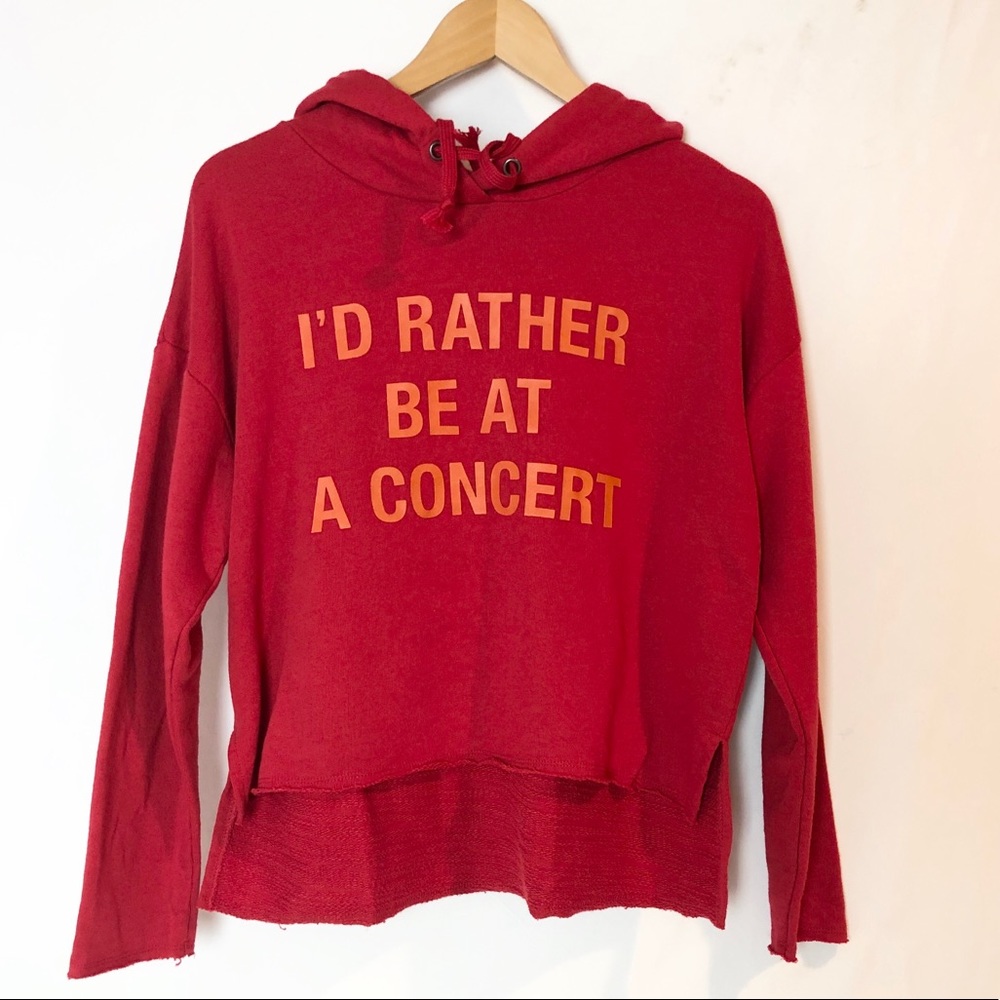 Forever 21 Concert Cropped Hoodie Sweatshi…